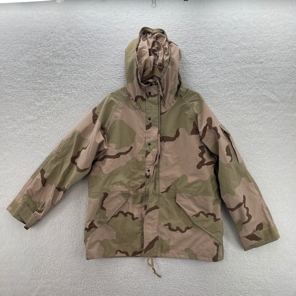 Military ECWCS Parka Jacket Mens Large Desert Camo Waterproof Cold Weather Gorp